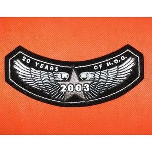 2003 HOG Harley Davidson Owners Group Patch Badge Jacket Wings Rocker Black